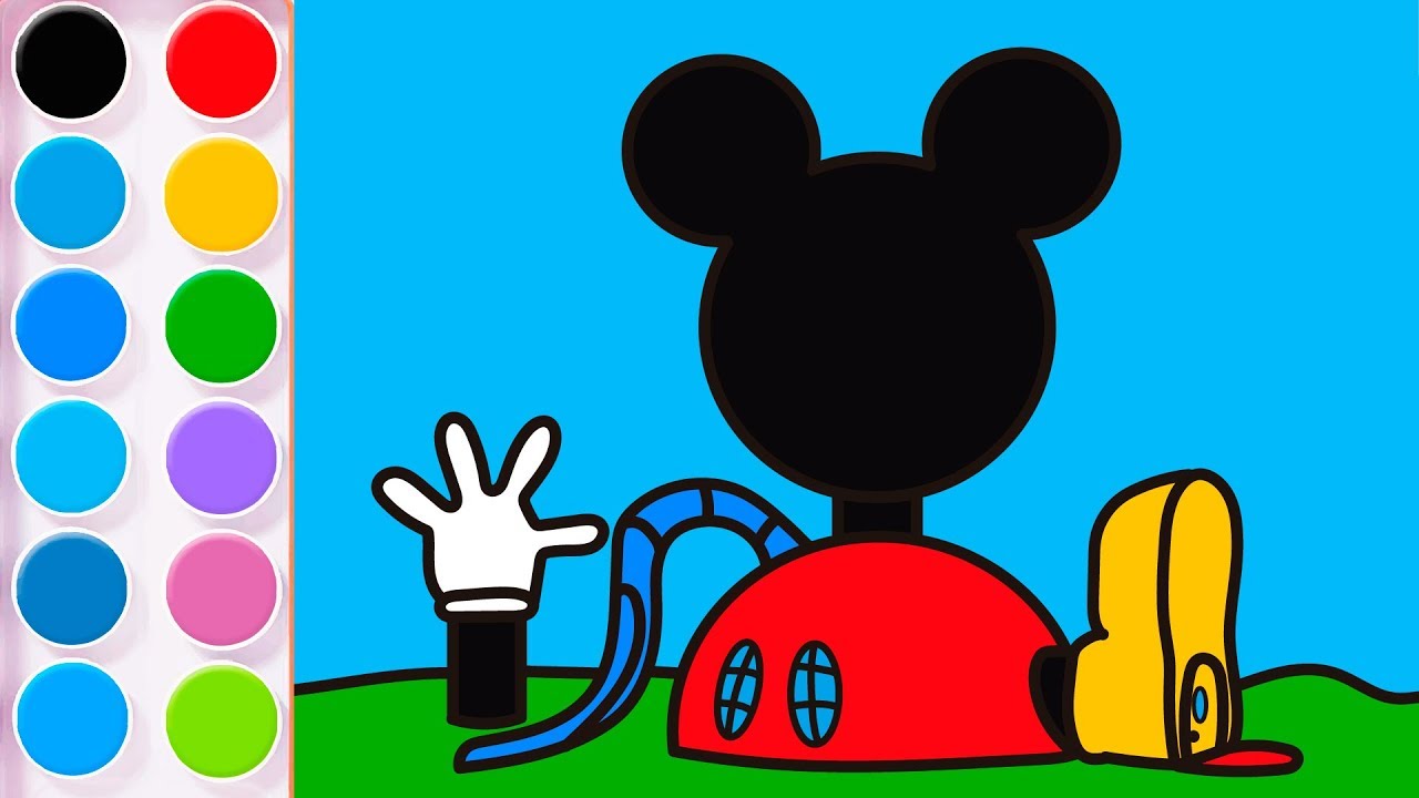 Dibujar la casa de Mickey Mouse paso a paso - HamDeGO Kids